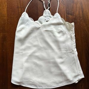 White JCrew Factory Scallop Cami - S
